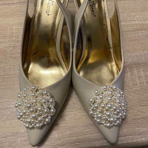Pearl Slingback Heels - Size 10